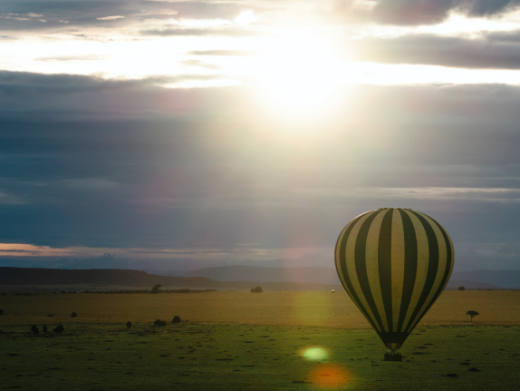 Hot-air balloon safari over the Masai Mara